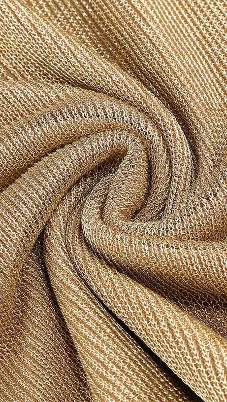 Drapiertes Metallic-Kleid mit einer Schulter