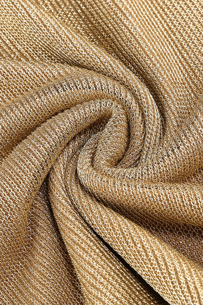 Drapiertes Metallic-Kleid mit einer Schulter