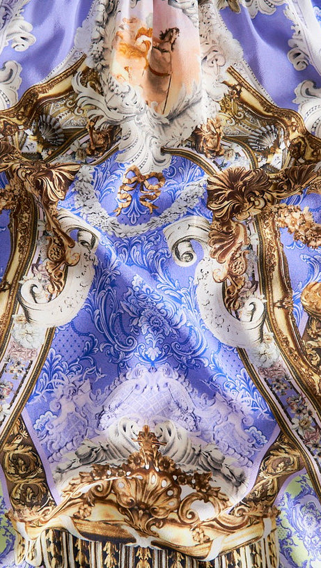 KLEID MIT KNOPFVERSCHLUSS VORNE, VERGOLDET