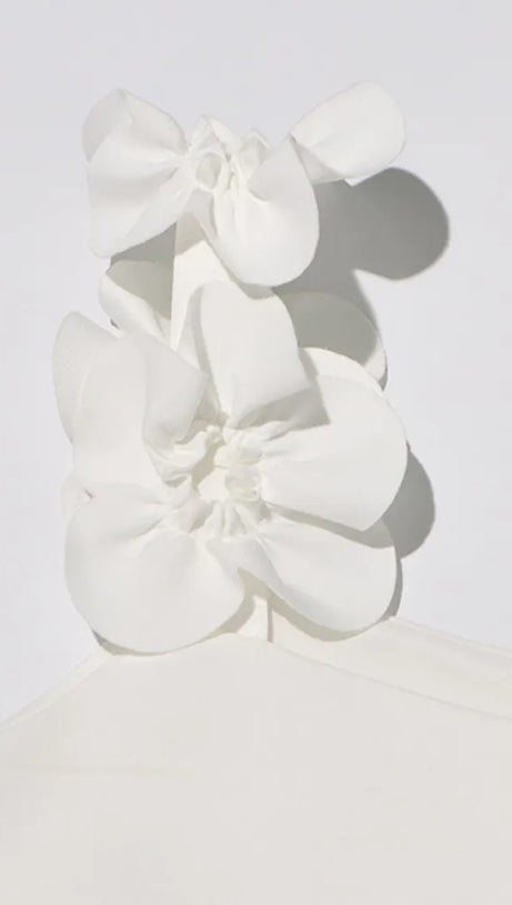 ABITO CANOTTIERA CON APPLICAZIONI PATCHWORK IN BIANCO