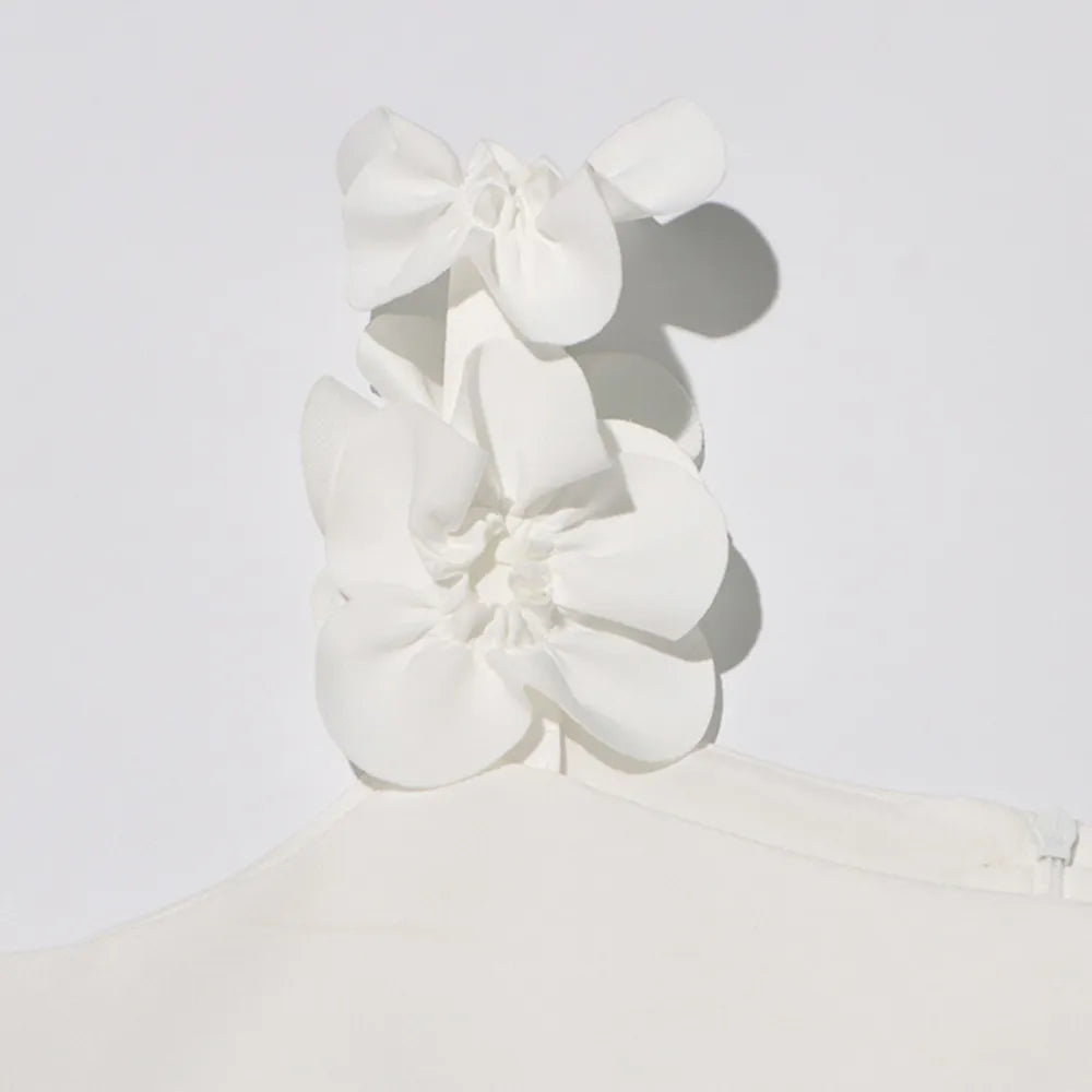 AIIZIE PATCHWORK APPLIQUES CAMISOLE DRESS IN WHITE - product image