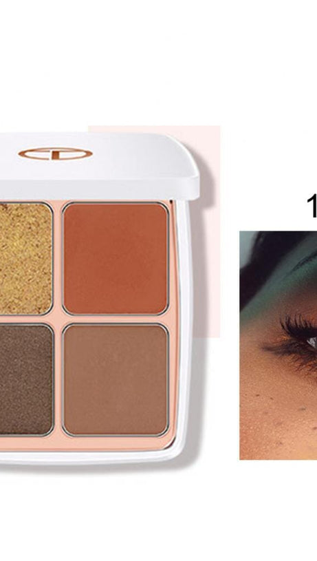 4 Farben Matt Perlglanz Glitzer Feinpuder Lidschatten