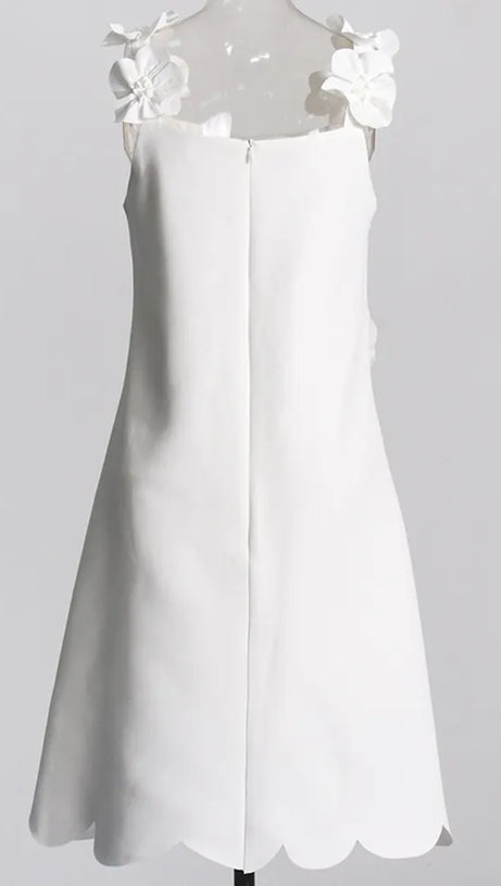 ABITO CANOTTIERA CON APPLICAZIONI PATCHWORK IN BIANCO