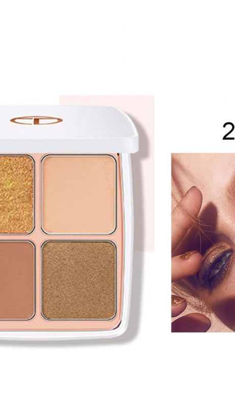 4 Farben Matt Perlglanz Glitzer Feinpuder Lidschatten