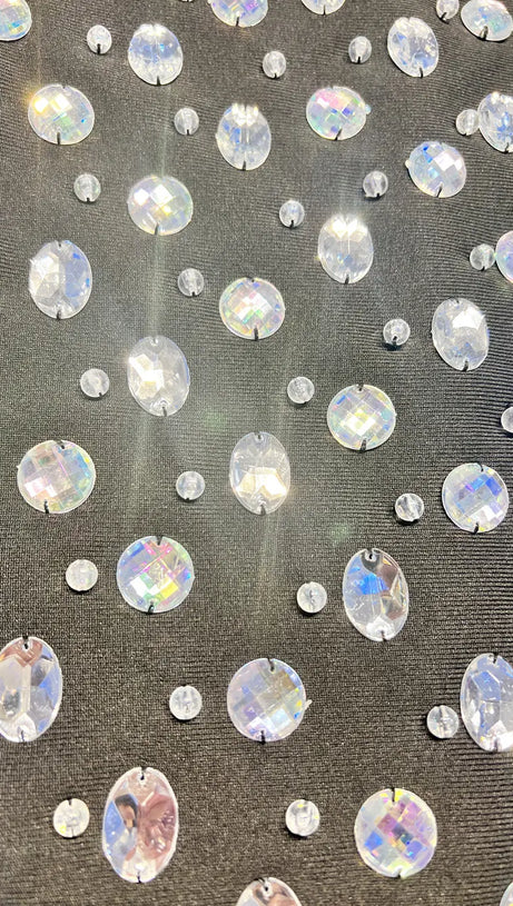 DAPHNE BLACK CRYSTAL EMBELLISHED STRAPLESS MINI DRESS