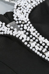 Halter Pearl Crystal-Trim Maxi Dress