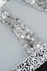 Halter Pearl Crystal-Trim Maxi Dress