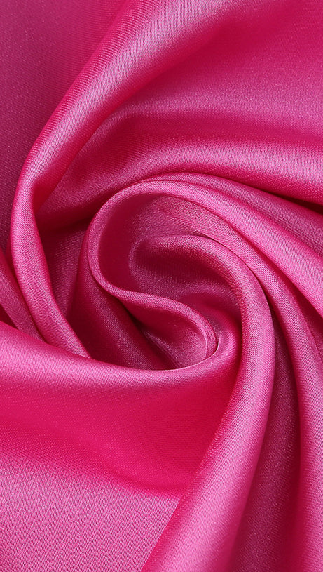 ABITO LUNGO CON DRAPPEGGIO E INTRECCIATO ROSA SCURO