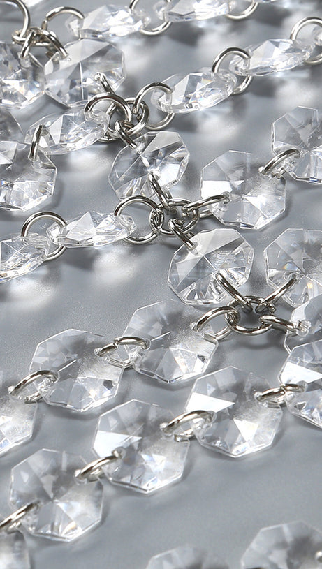 Neckholder-Maxikleid mit Kristall-Zopfmuster in Elfenbein