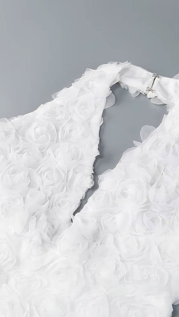 AIIZIE HALTER FLORAL MAXI DRESS WHITE - product image