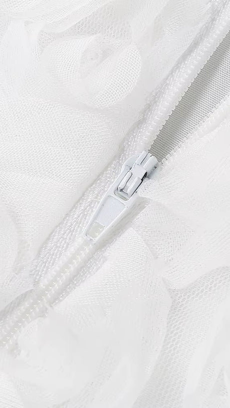 ABITO LUNGO FLOREALE CON SCOLLO A V BIANCO