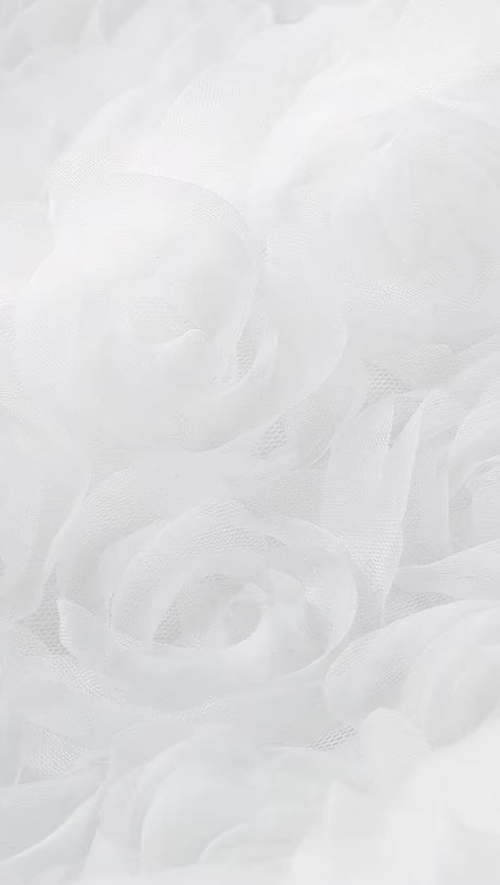 ABITO LUNGO FLOREALE CON SCOLLO A V BIANCO