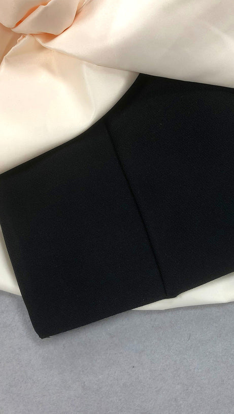 Neckholder-Puffkleid mit Blumenmuster, schwarz-elfenbeinfarben