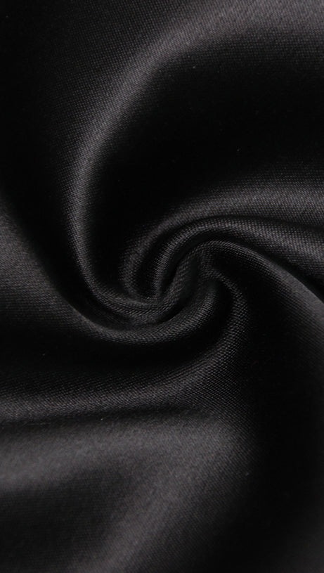 ABITO A TRAPEZIO CON FIORI E SCOLLO A V NERO