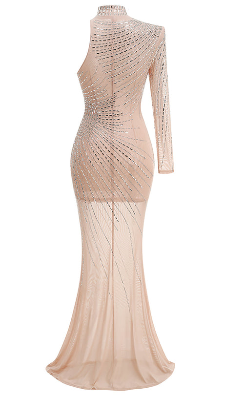 Neckholder-Kleid mit Kristallverzierung