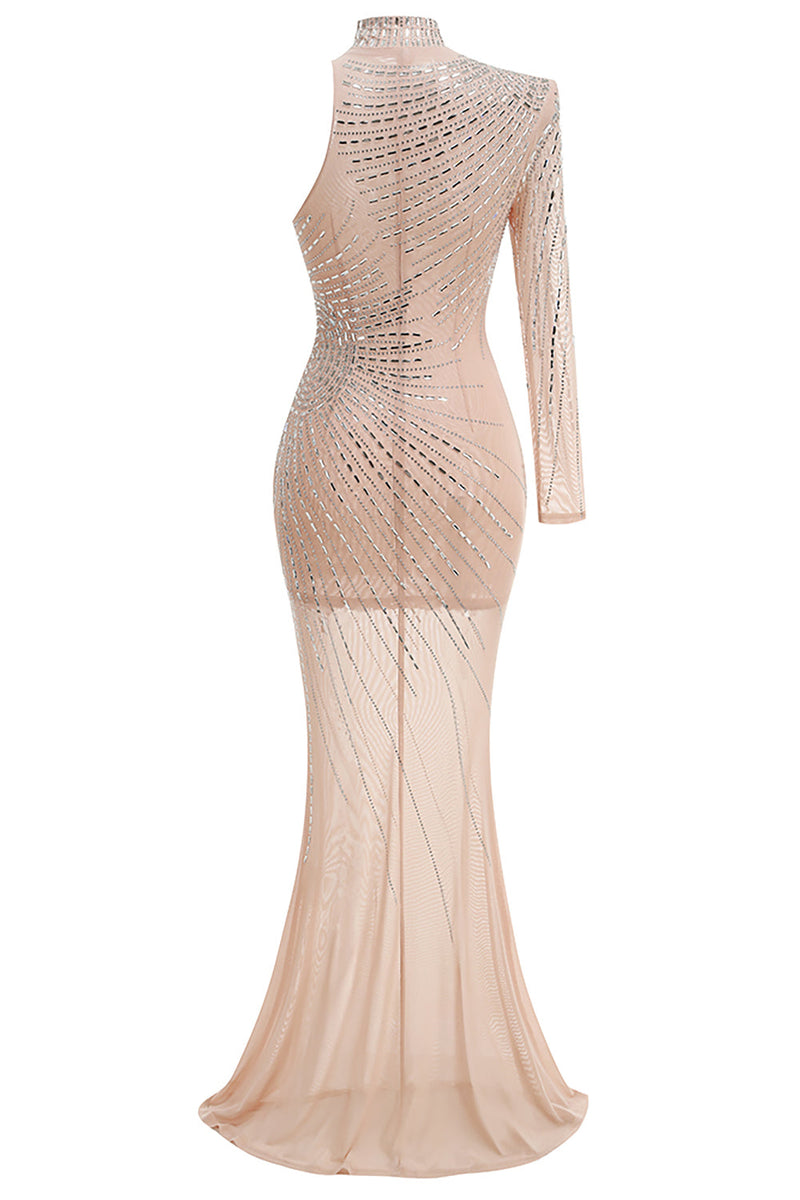Halter Neck Crystal Embellished Gown
