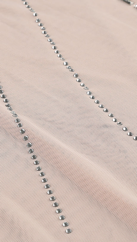 Neckholder-Kleid mit Kristallverzierung