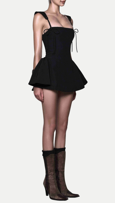 HAZAL LACE UP SPAGHETTI MINI DRESS