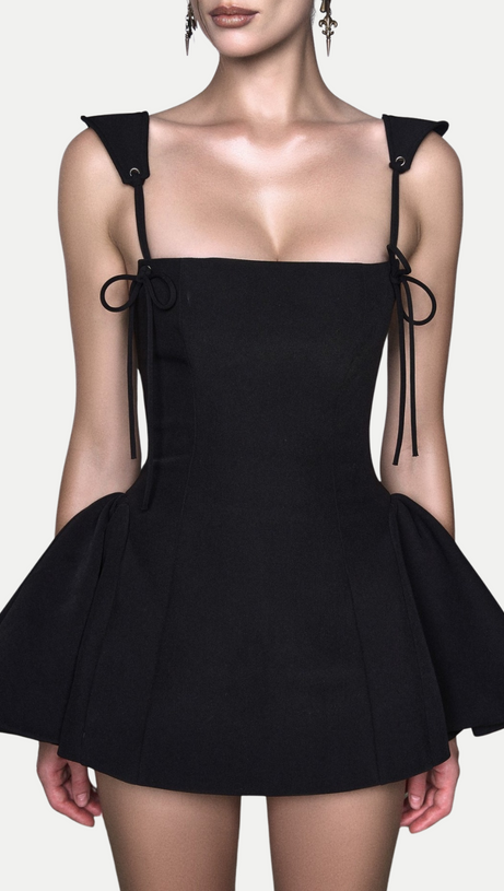 HAZAL LACE UP SPAGHETTI MINI DRESS