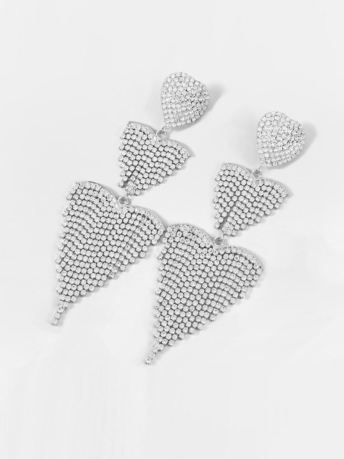 HAZEL HEART TASSEL DROP EARRINGS