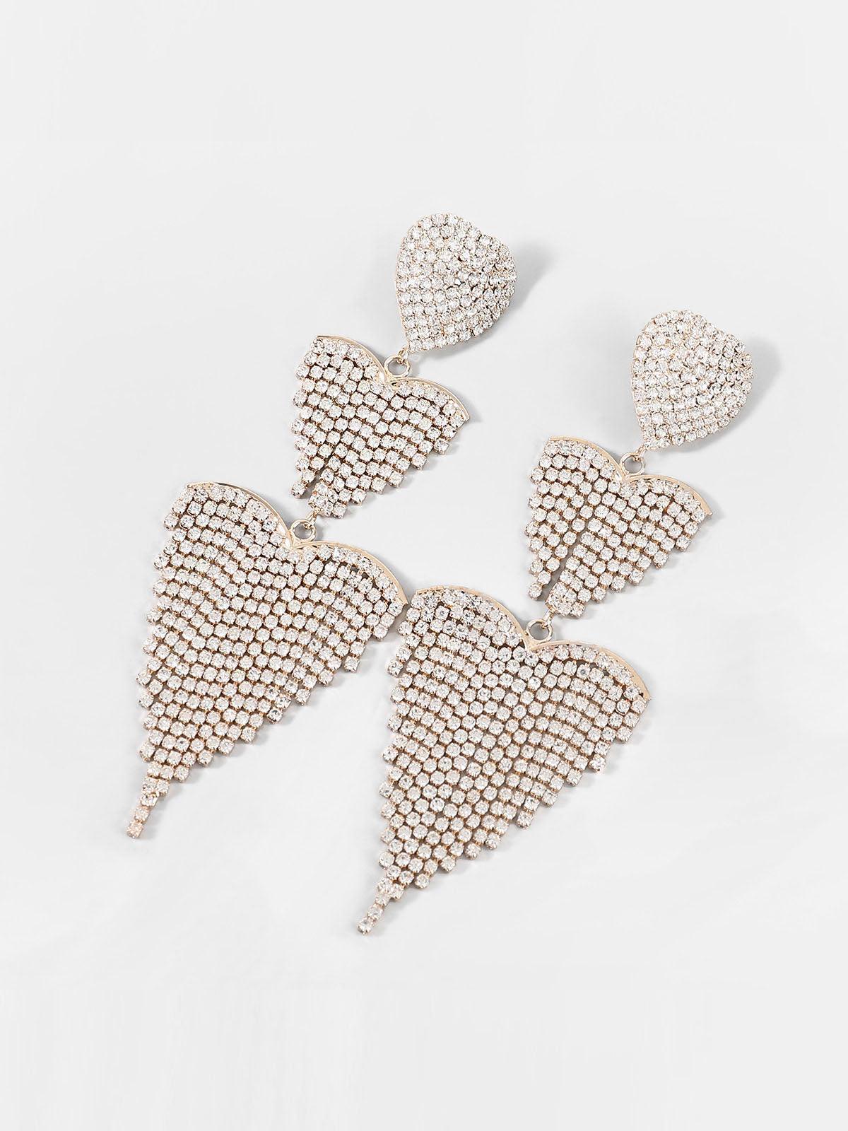 HAZEL HEART TASSEL DROP EARRINGS