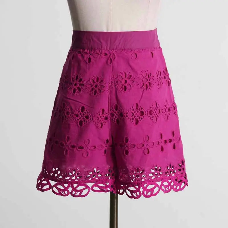 MAGGIE PURPLE LAYERED CUT OUT LACE TOP SHORTS SUIT