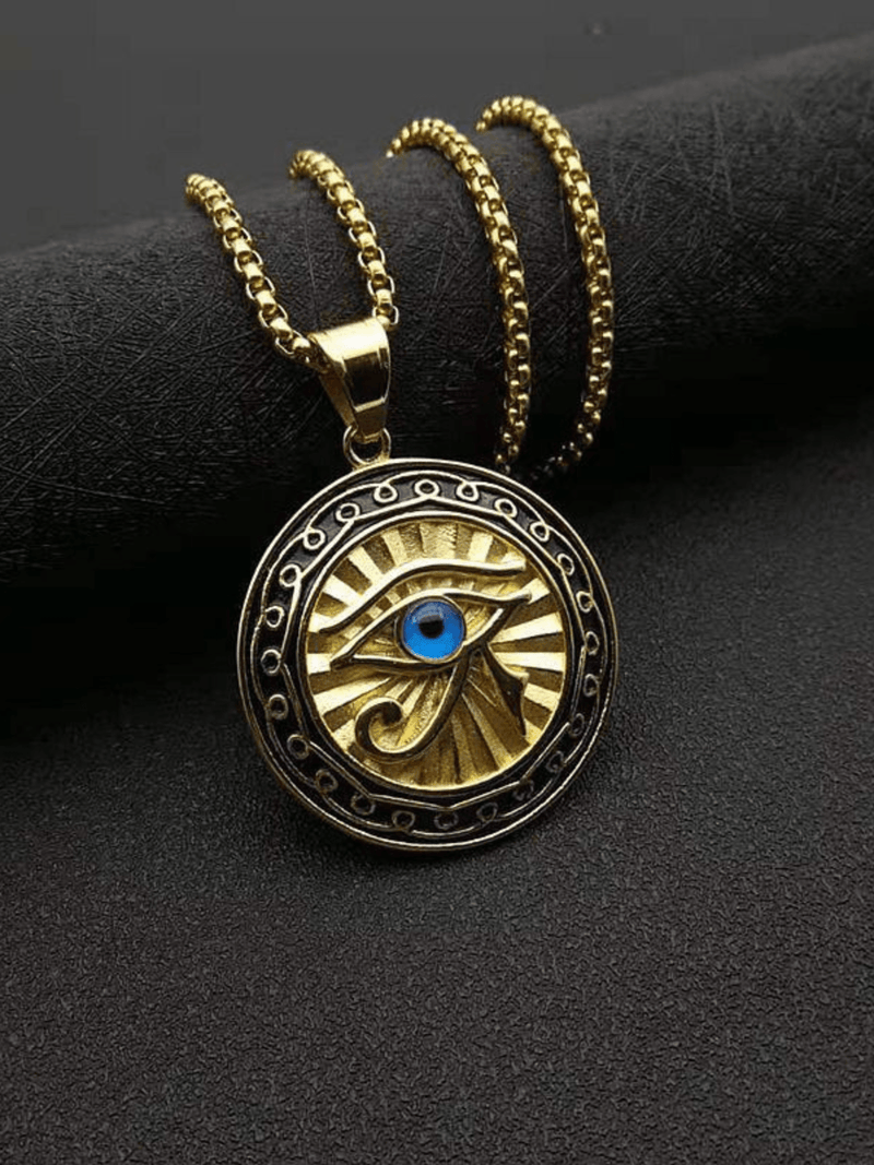 Hemlock Blue Eye Round Necklace