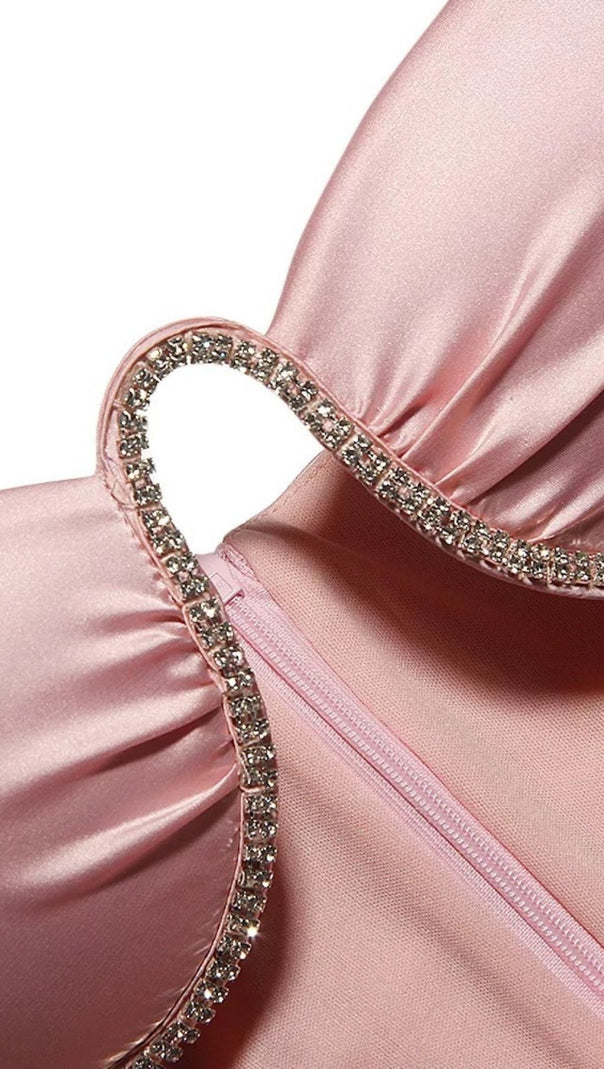 AIIZIE HIGH ELASTIC DRESS WITH DIAMOND CHAIN SLING. - product image
