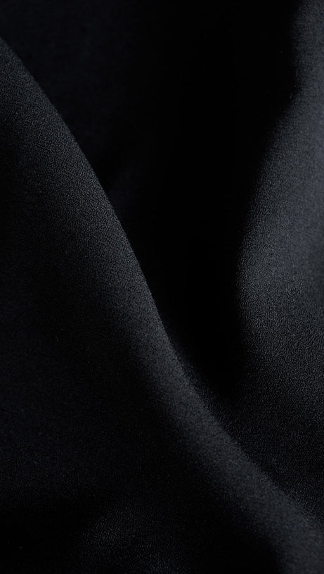 ABITO LUNGO CON FASCE E SCOLLO A V SENZA SPALLINE NERO 