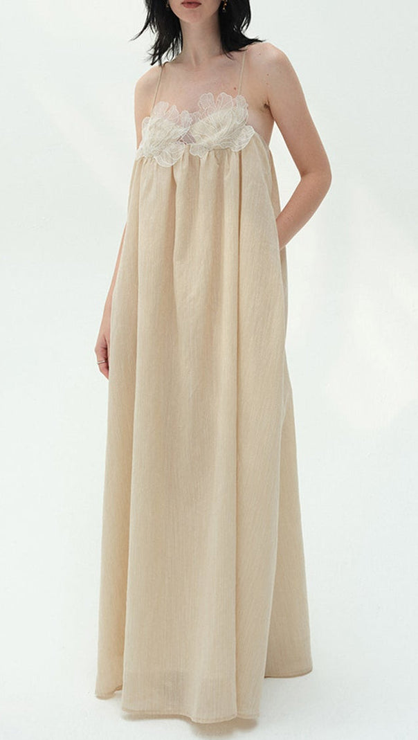 AIIZIE Iris Halter Maxi Dress in Khaki - product image