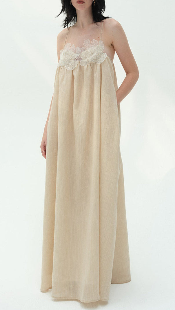 AIIZIE Iris Halter Maxi Dress in Khaki - product image
