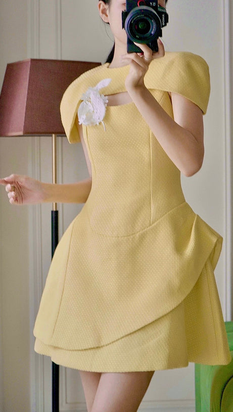 ABITO MINI SIMONA IN TWEED ASIMMETRICO PATCHWORK