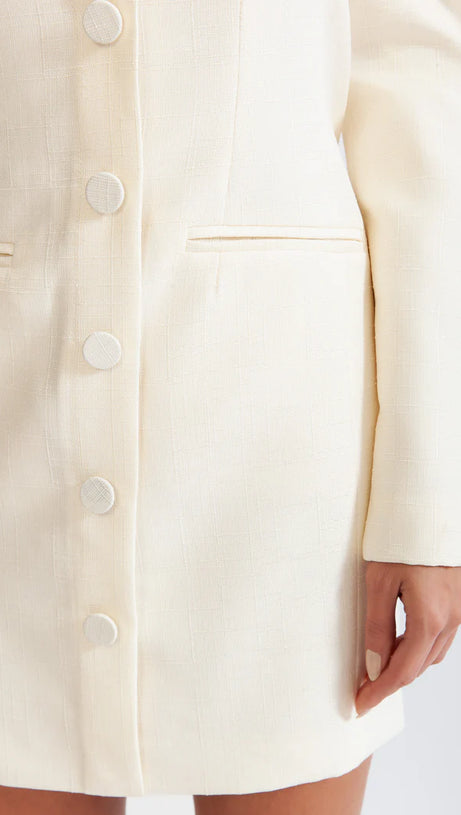 MINI ABITO ERICA 3D FLOREALE CON SPALLE SCOPERTE IN BIANCO