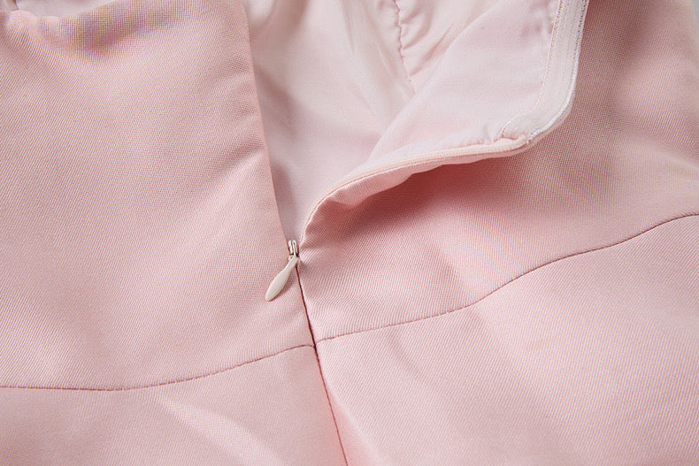 ABITO CORTO SENZA SPALLINE TINA FLOWER ROSA