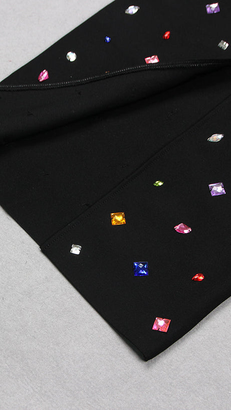 OFF-SHOULDER VELVET MIDI DRESS