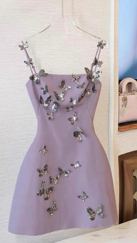 MINI ABITO ALDIS CON SPAGHETTI A FARFALLA