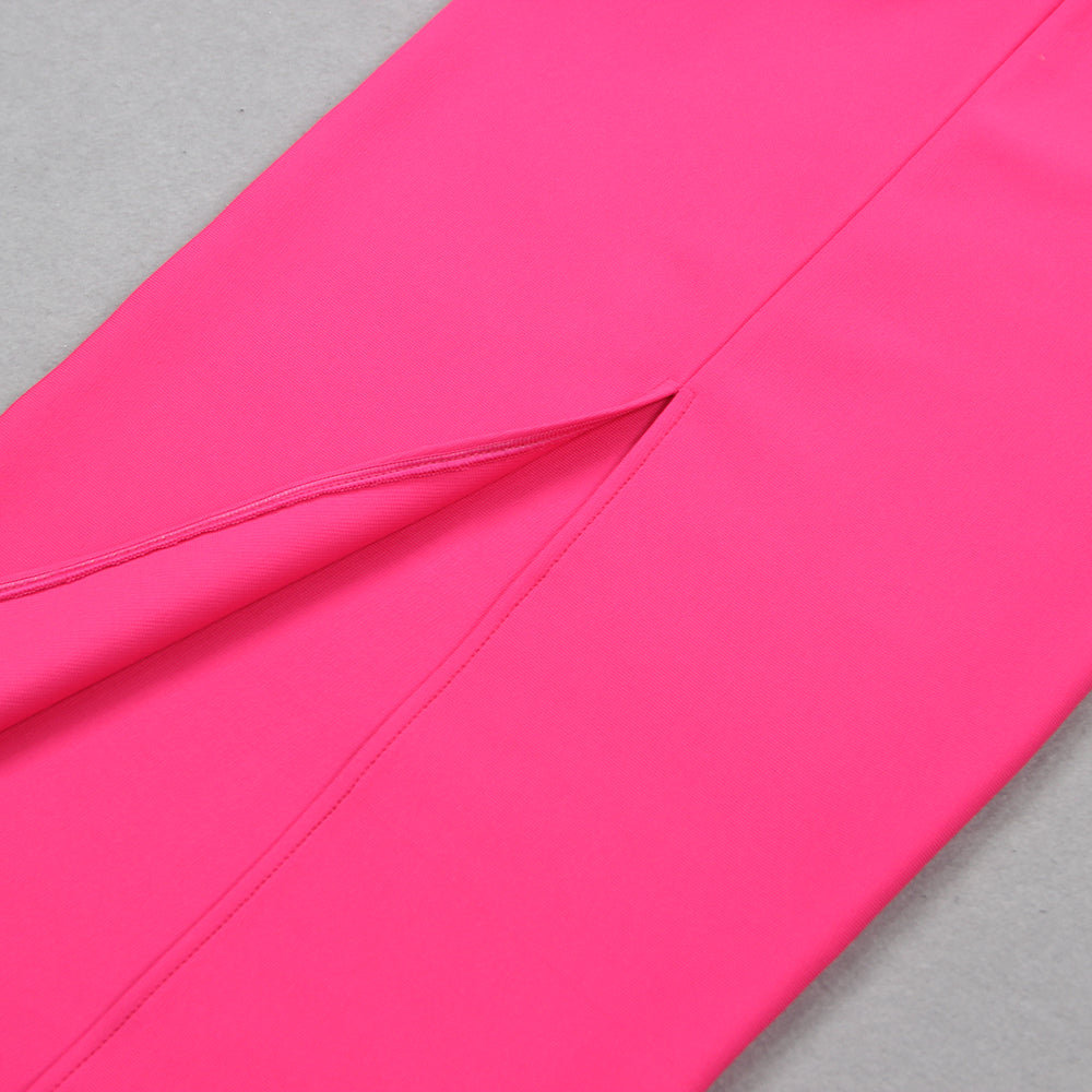 AIIZIE FLOWER PEARL STRAPS MAXI DRESS HOT PINK - product image