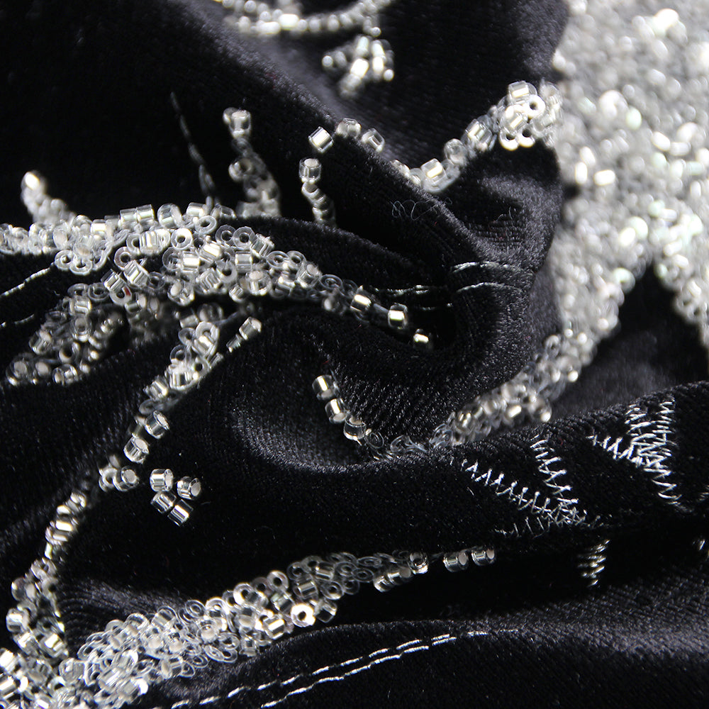 AIIZIE LONG SLEEVE SEQUIN VELVET SUIT BLACK - product image