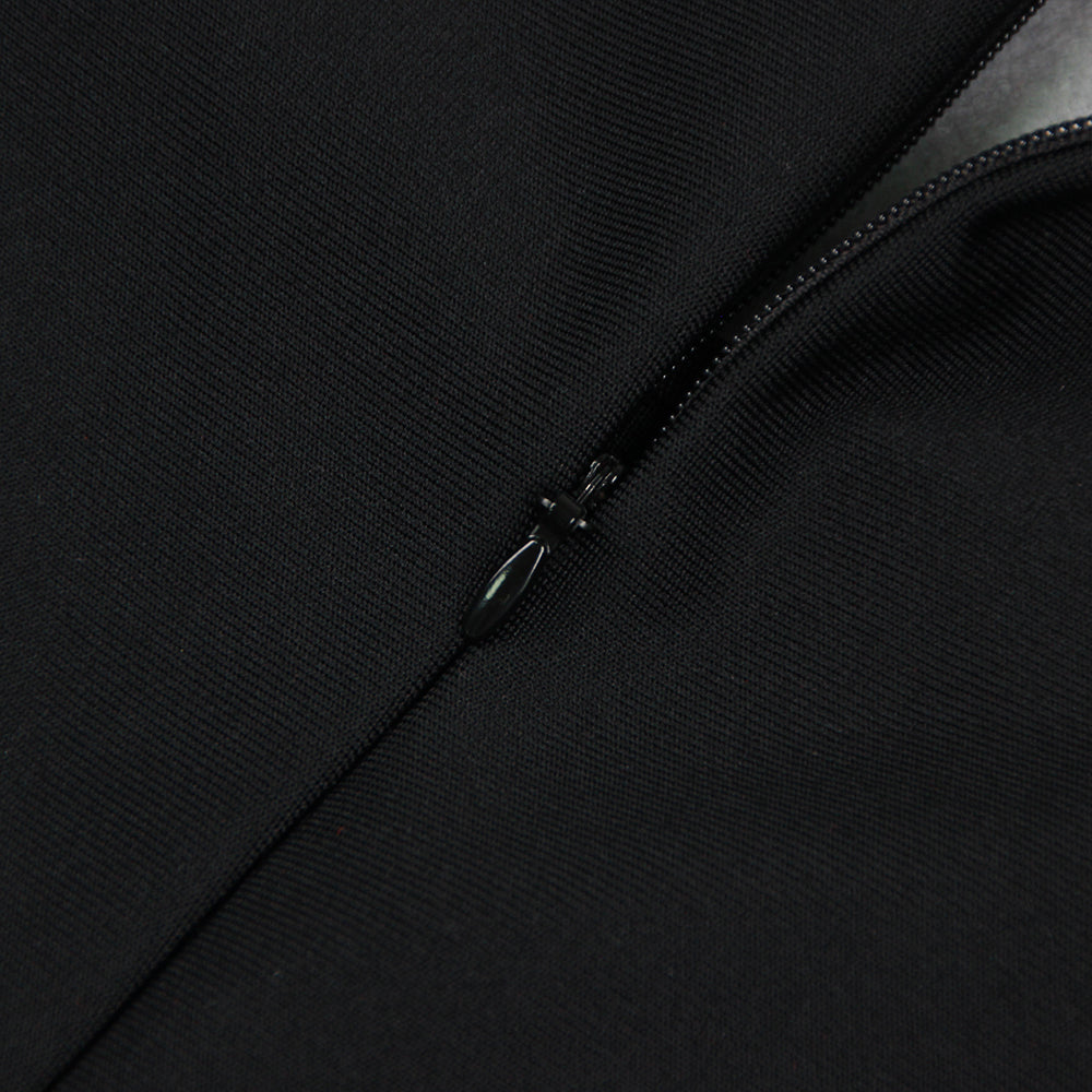 AIIZIE LONG SLEEVE CRYSTAL NECKLINE JUMPSUIT IN BLACK - product image