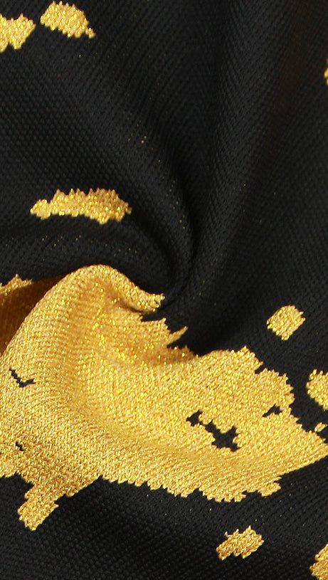 ABITO LUCENTE A MANICHE LUNGHE NERO ORO