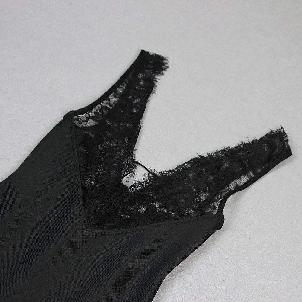 AIIZIE LACE-TRIM V-NECK SLIP DRESS - product image