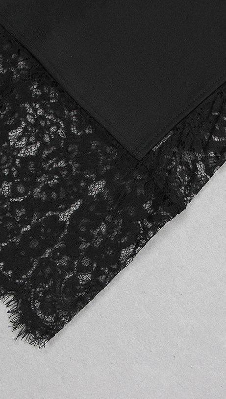 LACE-TRIM V-NECK SLIP DRESS