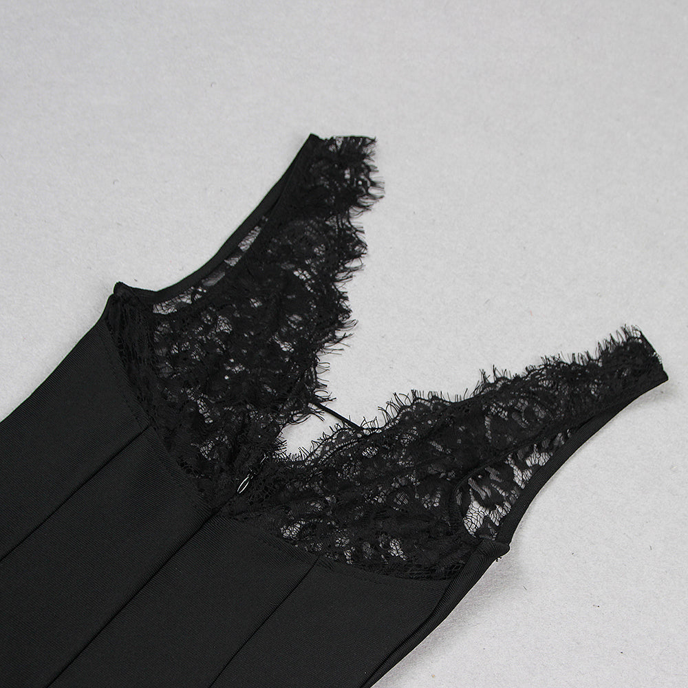 AIIZIE LACE-TRIM V-NECK SLIP DRESS - product image