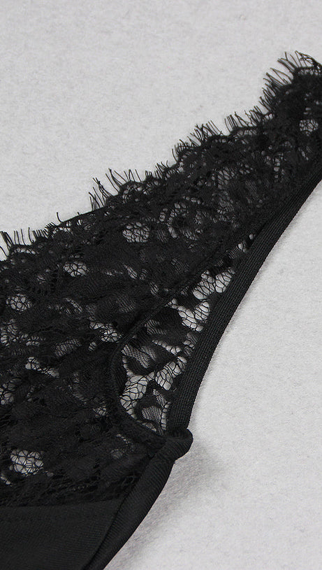 LACE-TRIM V-NECK SLIP DRESS