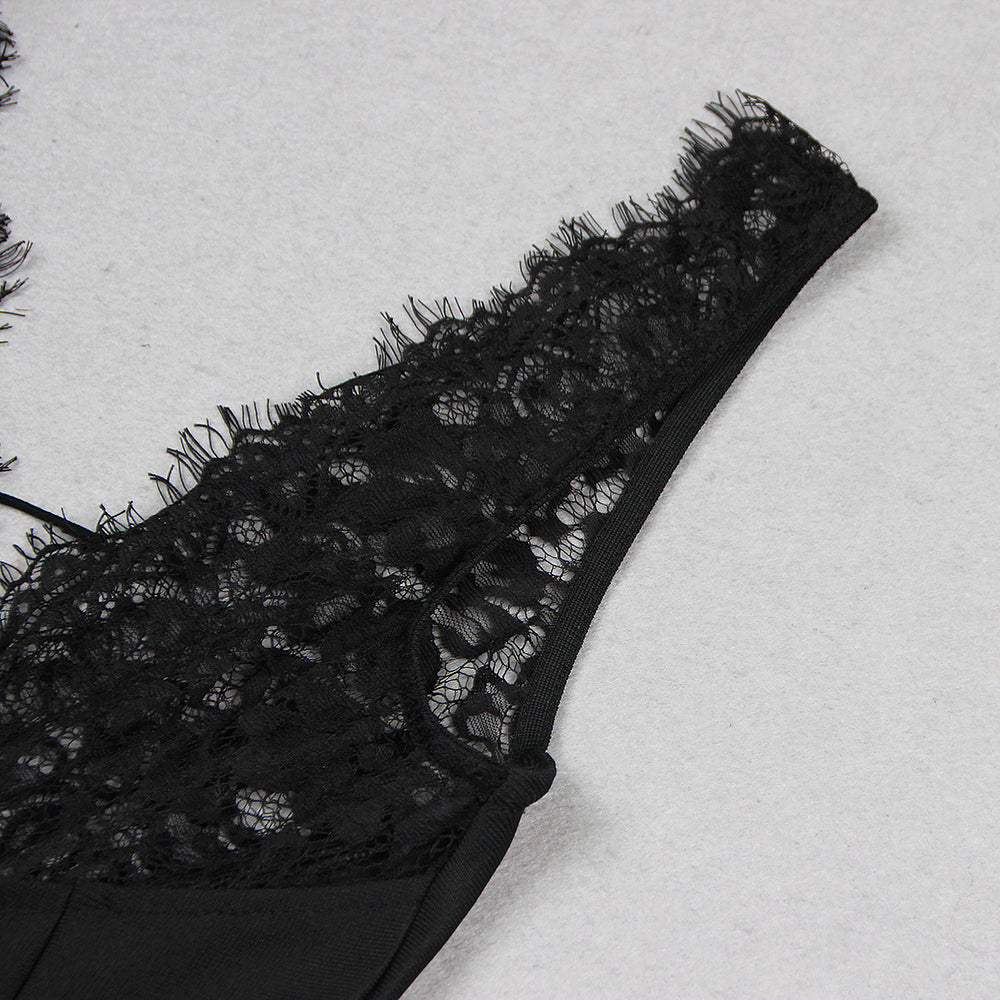 AIIZIE LACE-TRIM V-NECK SLIP DRESS - product image