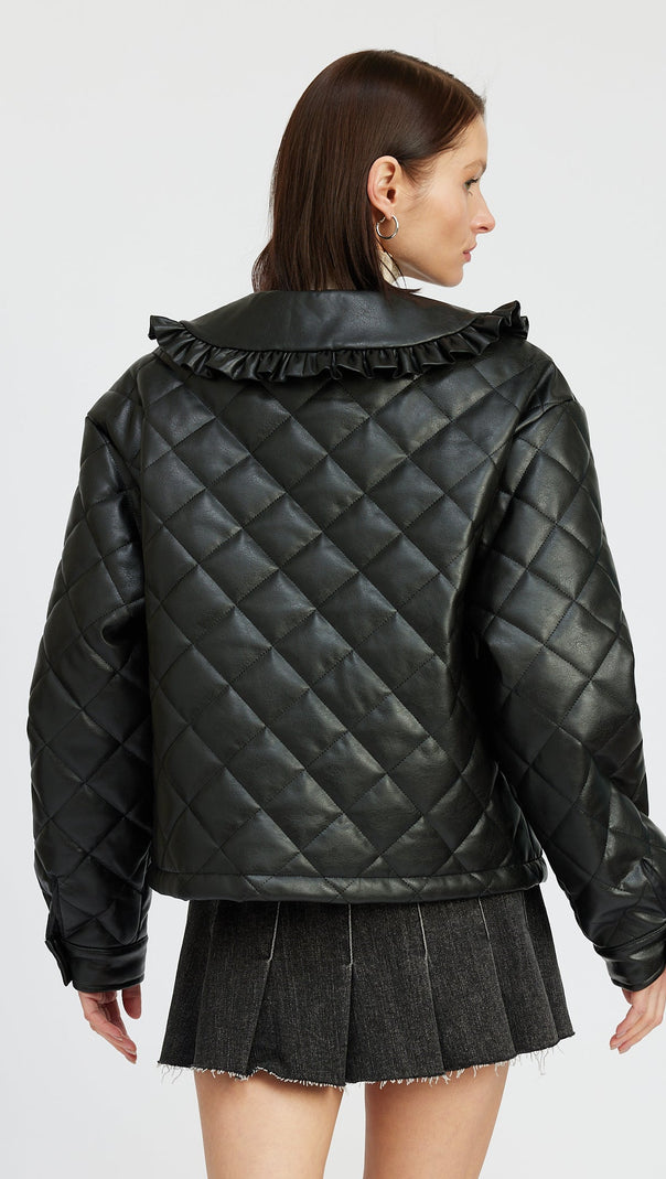 AIIZIE EMERSON BLACK LEATHER JACKET - product image