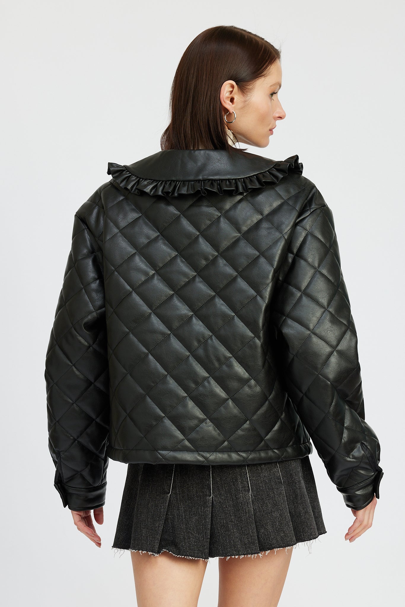 AIIZIE EMERSON BLACK LEATHER JACKET - product image