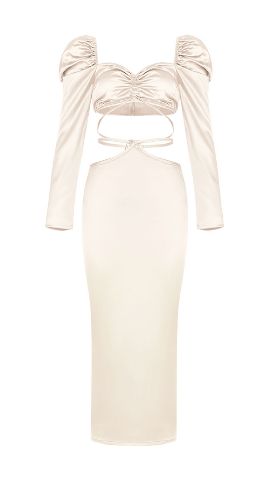 ELFENBEINWEISSES HÜFTKLEID