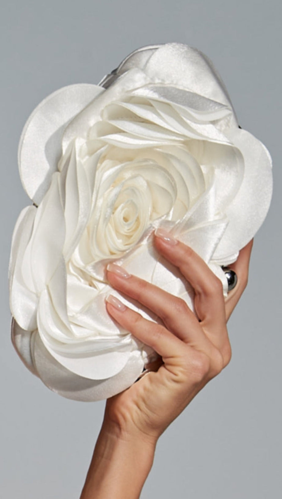 FLOWER SATIN CLUTCH