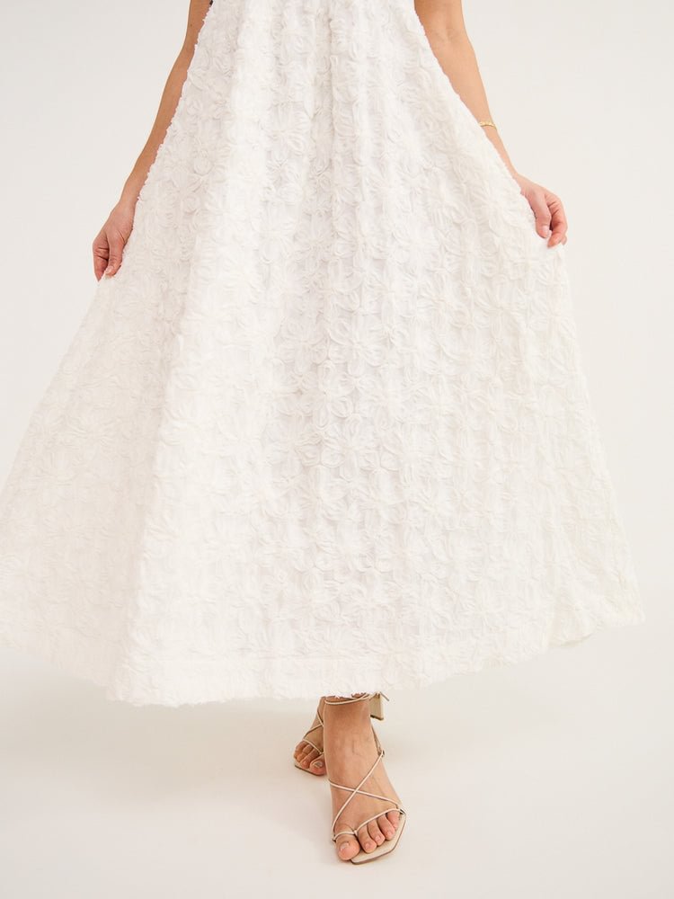 AIIZIE IGGY EMBROIDERED MIDI DRESS IN CREAM - product image